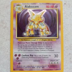 Holographic Base Set 1995 Alakazam Pokemon Cards