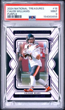Panini 2024 National Treasures Caleb Williams Purple /75 Rookie #18 PSA 9