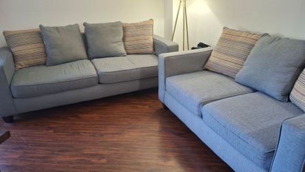 Gray Fabric Sofa and Loveseat Set