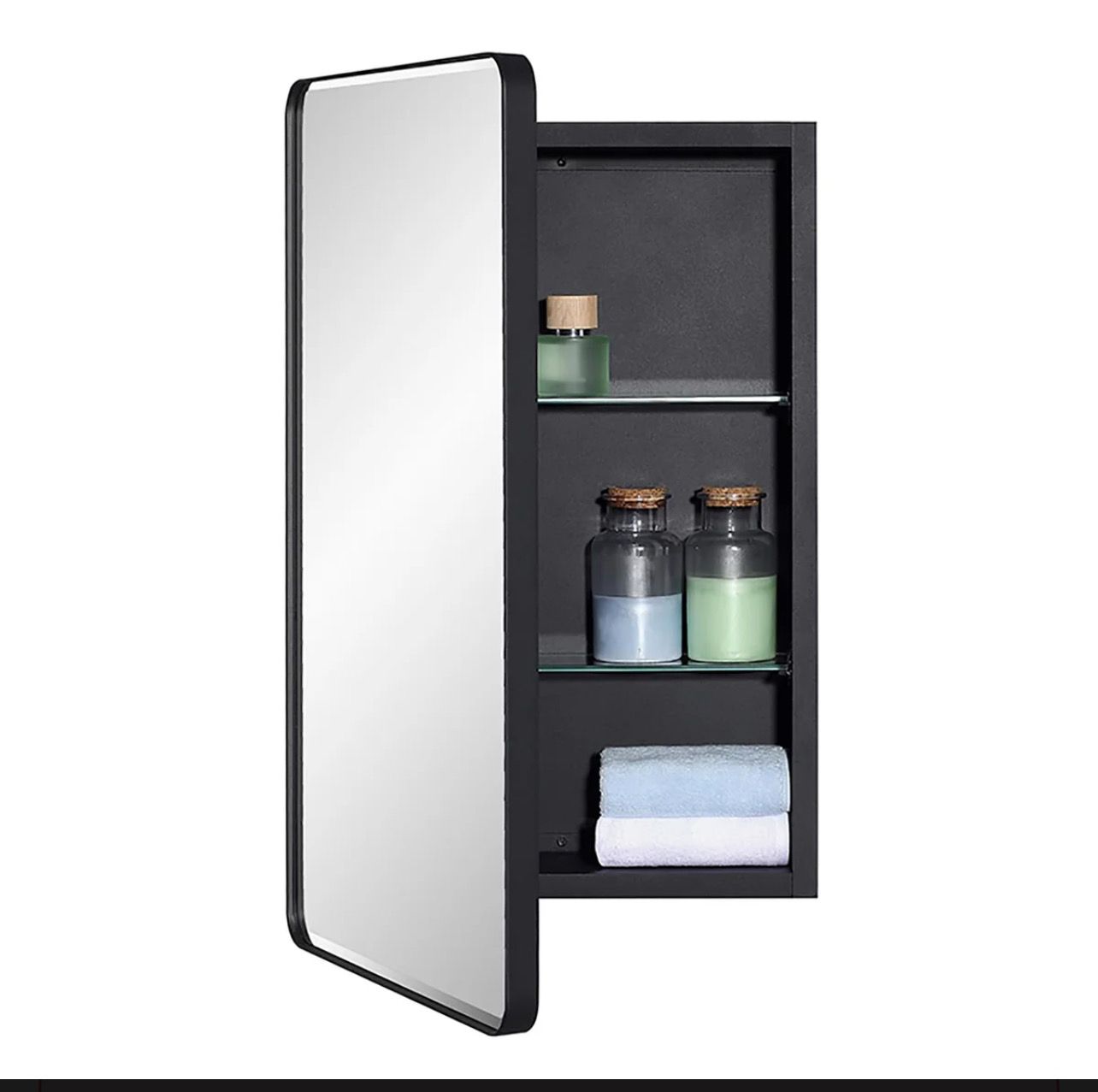 Black medicine cabinet
