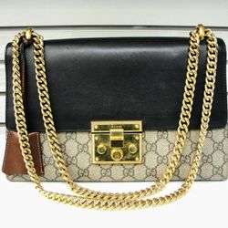 DESIGNER GG PADLOCK CALFSKIN SHOULDER BAG