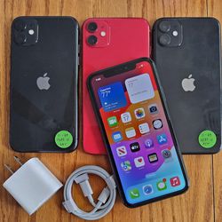 Apple IPhone 11 64gb Unlocked Any Service With Case Chargers Warranty $290 Each! 