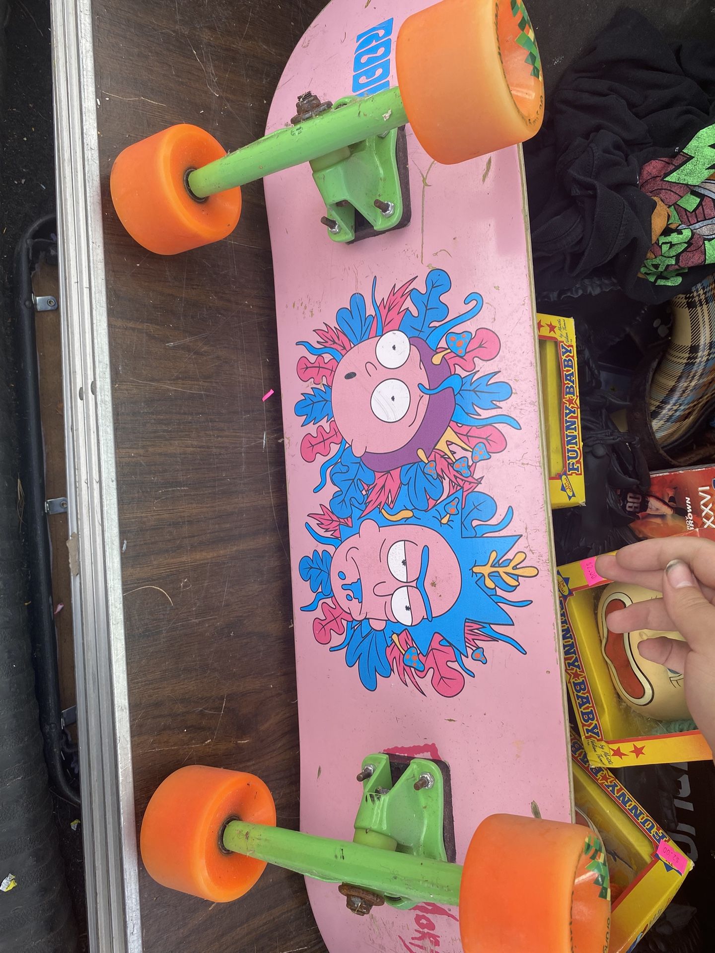 Primitive Skateboarding x Rick & Morty Rodriguez Rick Skateboard Deck.