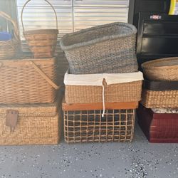 Lot of 10 Hand Woven Baskets 