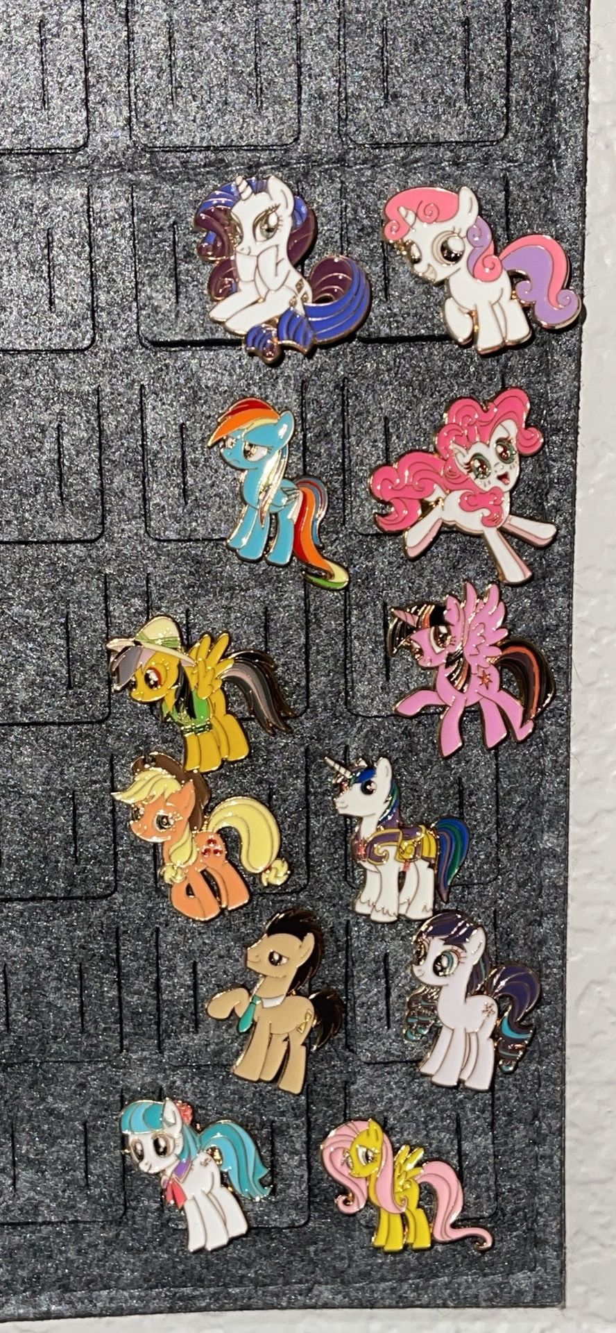 12 Piece My Little Pony Gold Enamel Pins 
