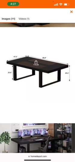 New in box 86.6 in. Width, Retangular Black Walnut Wood Writing Desk Office Commercial Desk Computer Table, Meeting Table 020278-02sd