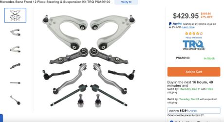 Mercedes Front Steering & Suspension Kit 16 pieces 