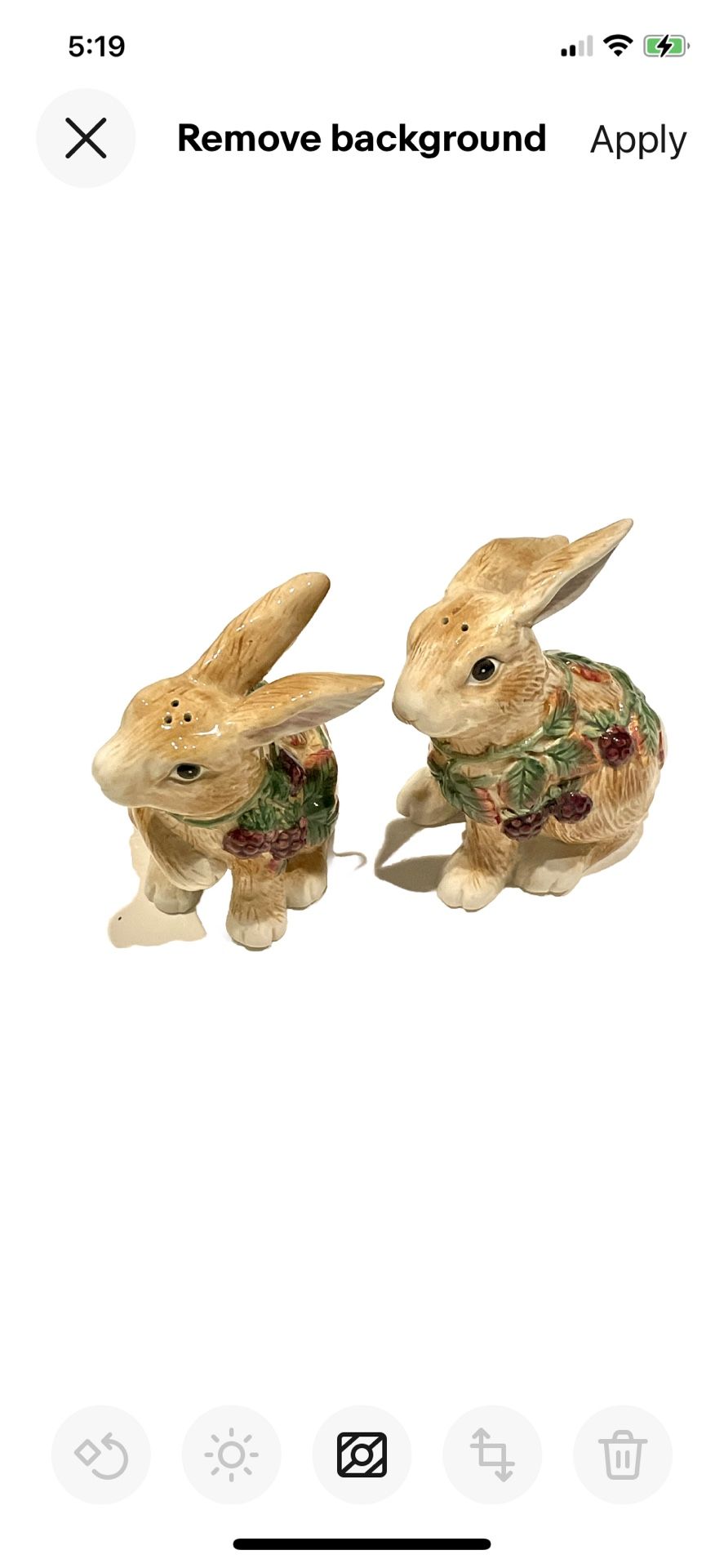 Fitz & Floyd Bunny Salt & Pepper Shakers