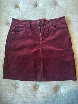 Red Corduroy Skirt