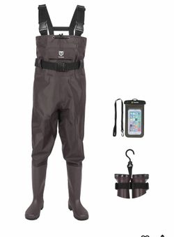 TIDEWE Chest Waders for Men Women, Waterproof Fishing Waders Waterproof 420D 2-Ply Nylon/PVC, Lightweight Bootfoot Hunting Waders, Adjustable Suspende