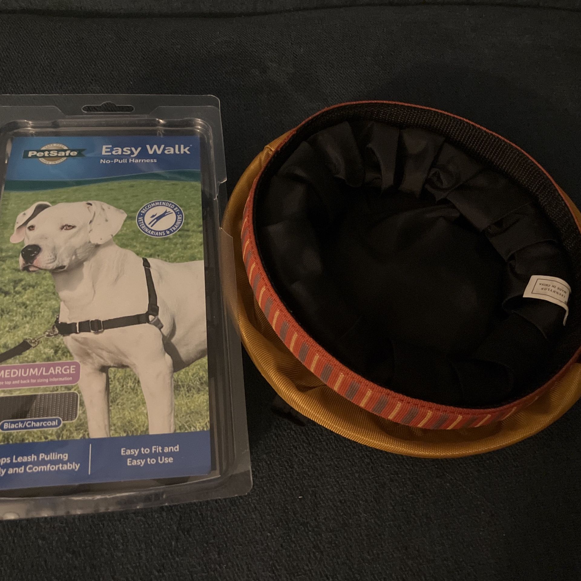 REI Foldable Dog Bowl and No Pull Harness 