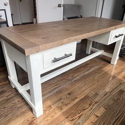 White Reclaimed Wood Desk