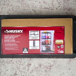 Husky 4-Shelf 36x72x18 in Metal Heavy-Duty Adjustable Garage Storage Shelving 4000 lb Boltless