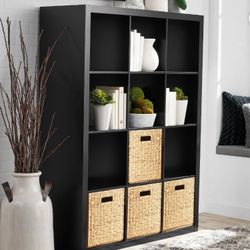 12 Cube Storage Organizer, Solid Black, New in Box