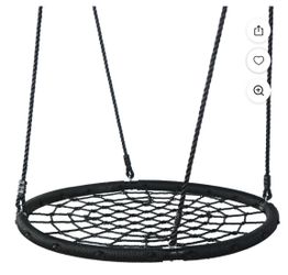 48" Web Tree Swing - Large Platform 71" Adjustable Detachablee Nylon Rope Kids Adults
