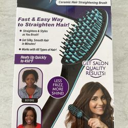 Silky Straight Ceramic Hair Straightening Brush