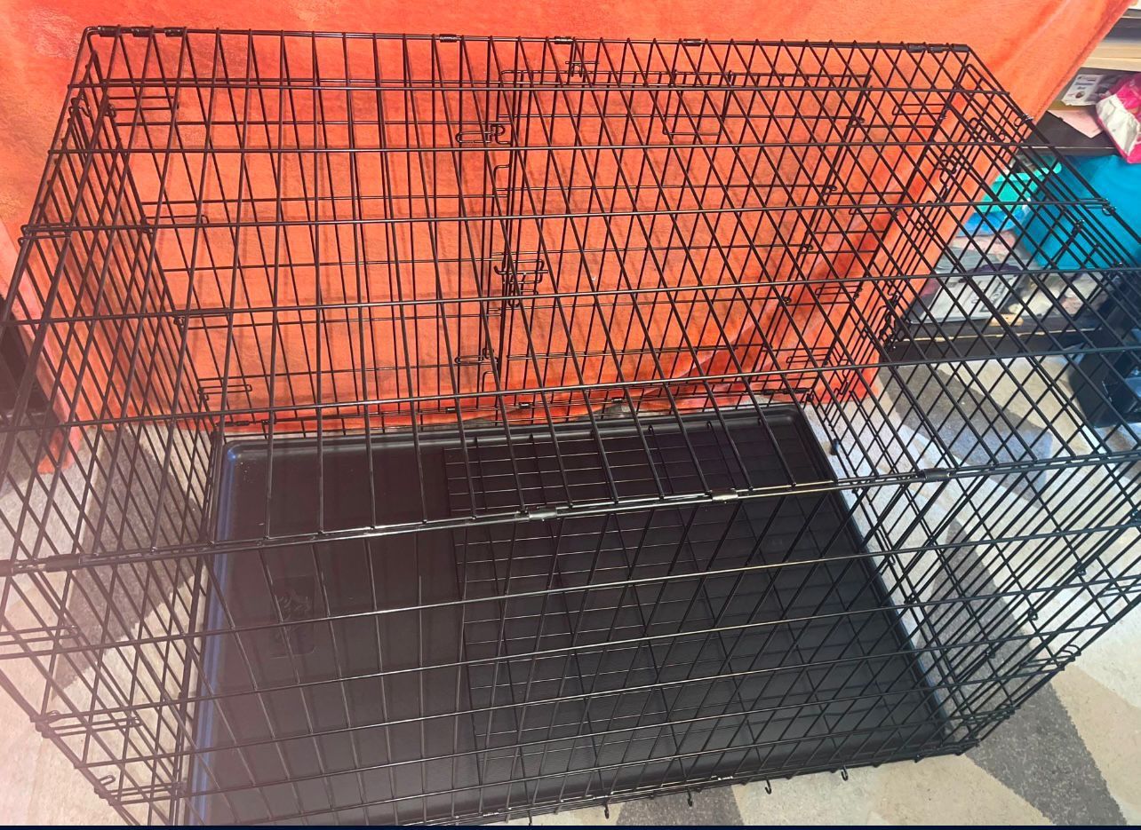 Dog cage for big dogs. let's avoid offers on the product in store at a value of $150 Newly enhanced with added security features to keep your pet safe