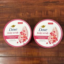 Dove Body Scrub: Pomegranate Seeds And Shea Butter  10.5 oz Each (2 For $10)