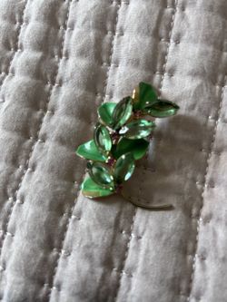 Vintage Green and Pink Brooch 