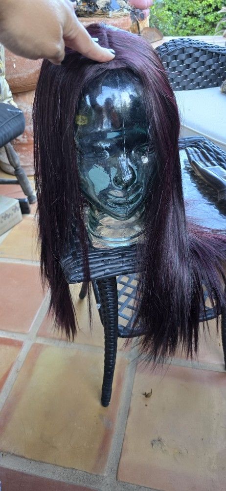 Long Burgandy Red Hair Wig Halloween Witch