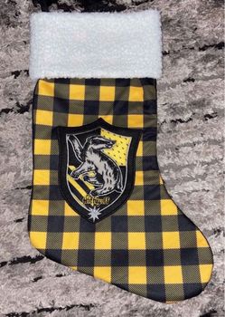 Harry Potter Hufflepuff plaid Christmas stocking