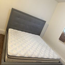 Upholstery King Size Bed- Mattress 