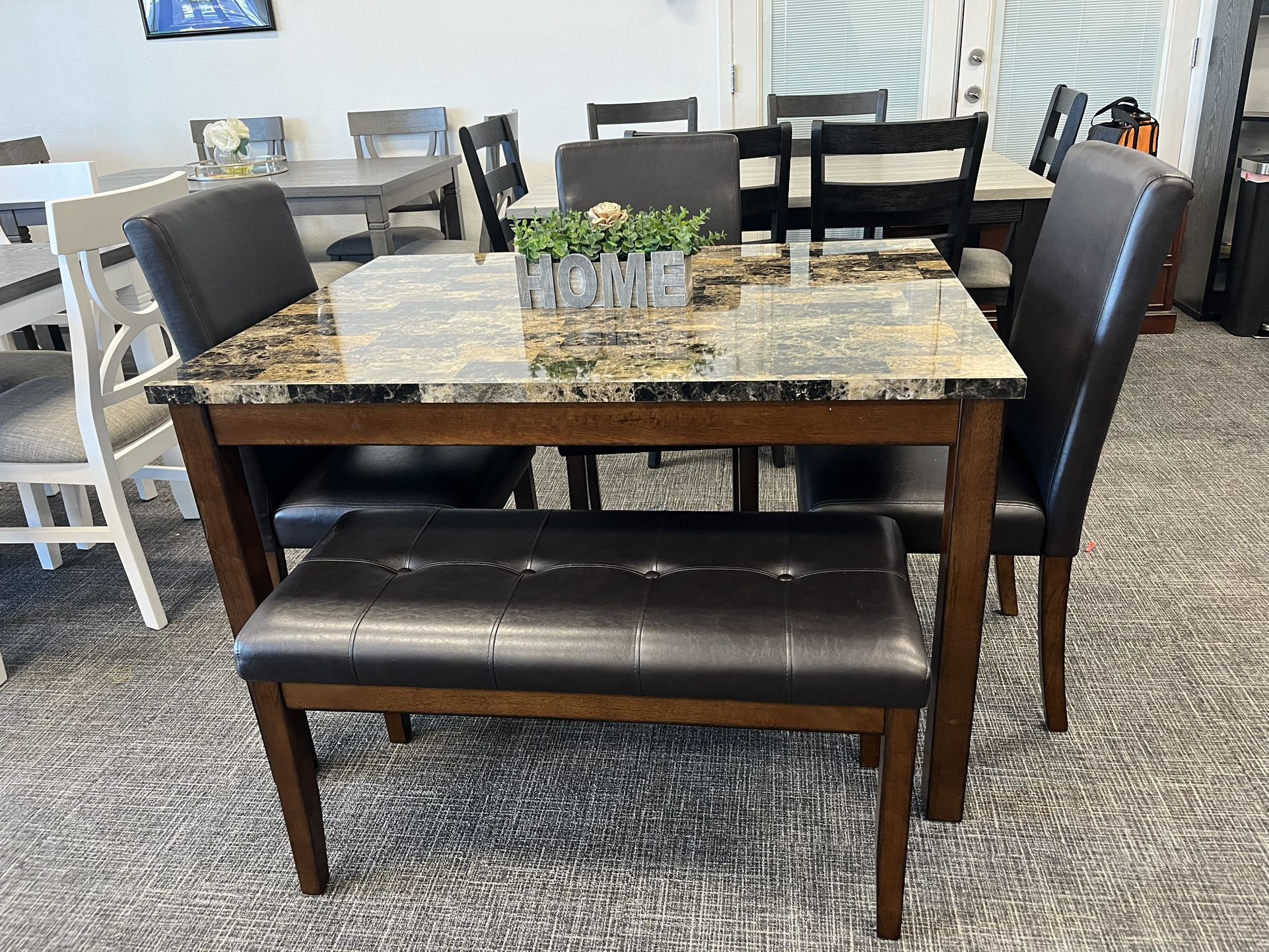 5pc Dining Table + Bench Set - Free Delivery Promo 