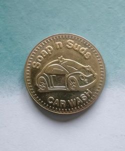 Soap n Suds Car Wash Token Salem Oregon VW Bug Beetle Brass Exonumia Vintage