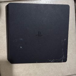 PS4 Slim – Works Great – Missing Back Panel – Cords Included