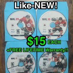 🏒 NHL PS3 Games – NHL 09, 10, 11, 13 ($15 Each)