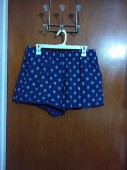 Navy Blue Printed Casual Shorts. Large