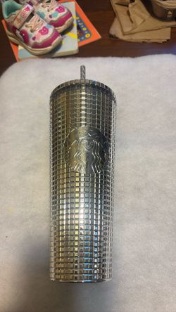 Starbucks Metallic Shine Silver Siren Tile Tumbler 2024 Limited Edition