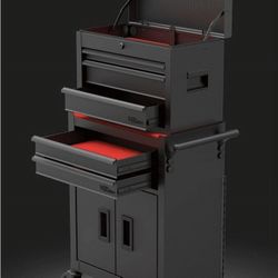 Hyper Tough 5 Drawer  Rolling TOOL BOX.   Sturdy Tool Chest On Casters 