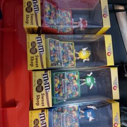 4 M&m Candy Dispensers Nib