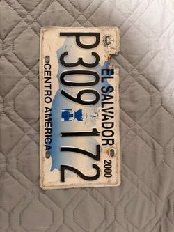 License Plate El Salvador Placa Vintage