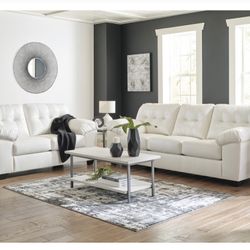 White Sofa & Loveseat Set