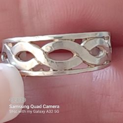 Vtg.sterling Silver Unique Cuff Ring- Sz5