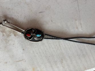 Turquoise and Coral Bolo Tie