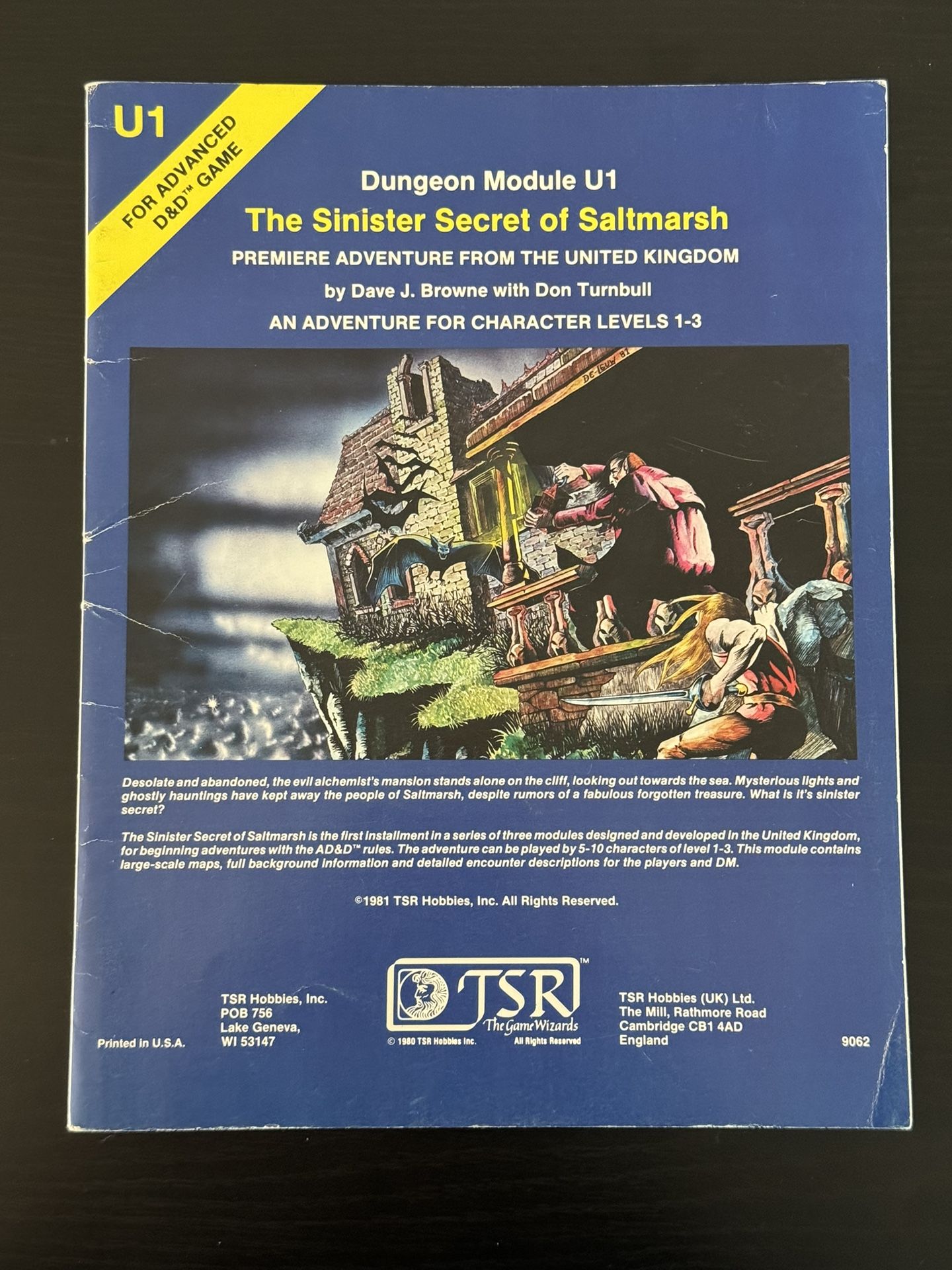 Dungeons & Dragons Module U1 - The Sinister Secret of Saltmarsh TSR#9062 D&D