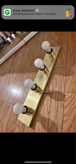 bathroom gold minimalistic light fixture - no bulbs included