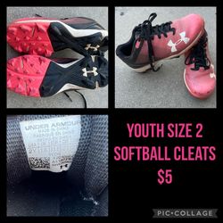 Youth Softball Cleats Size 2