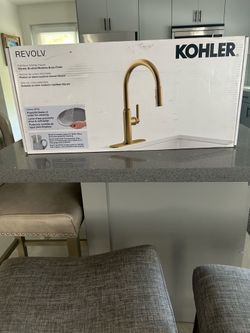 Kohler Revolv Pull-Down Kitchen Faucet (Brushed Moderne Brass)