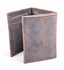 Brown Leather Trifold Wallet