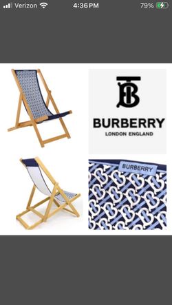 NEW! Burberry Monogram TB Logo Folding Deck Chair