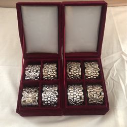 Goding Silver Art Co.  Napkin Holders 2 Sets Of 4