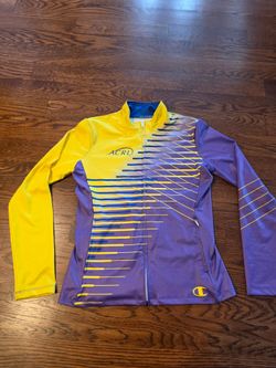Champion Women's Athletic Track Jacket Purple Yellow Full Zip ACRL Logo Size Small