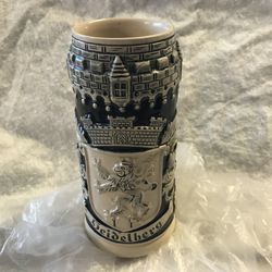 German Vintage Heidelberg Beer Stein, 7 1/2”