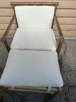 Bamboo Arm Rest Chair With Ottoman