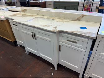 Sassy 72 in. Single Sink Freestanding White Bath Vanity with quartz top