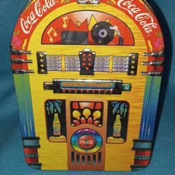 Vintage 1996 Coca-Cola Always Rockin' Jukebox Tin 6” Collectible Container Box Tin